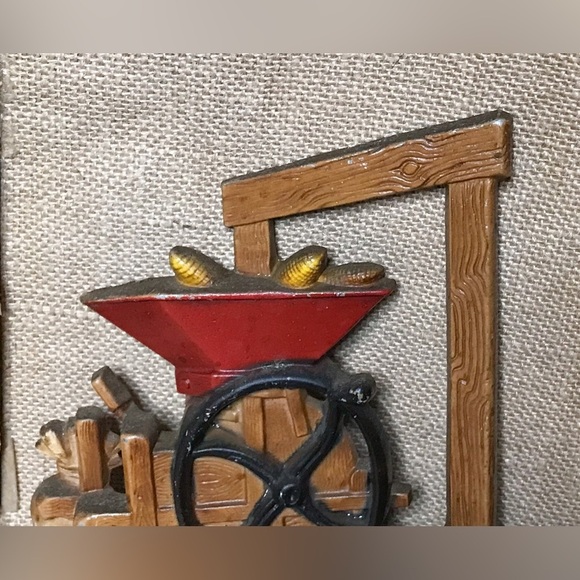 Vintage Homco Apple Press Corn Shucker Metal Wall Hanging Set Farmcore Farmhouse - Picture 4 of 7